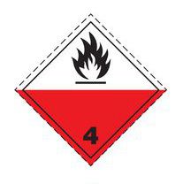 Etiqueta mercancías peligrosas clase 4.2. Sustancias que pueden sufrir combustión espontánea