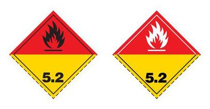 Etiqueta mercancías peligrosas clase 5.2. Sustancias comburentes