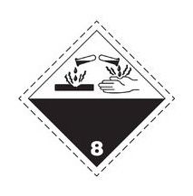 Etiqueta mercancía peligrosa clase 8 sustancias corrosivas