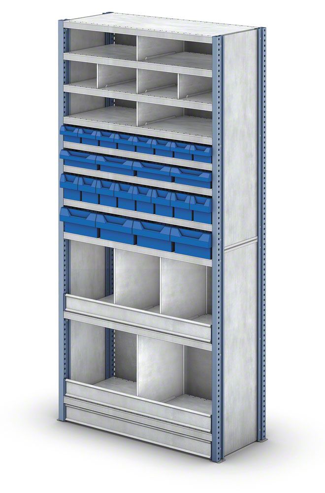 estantería M3 con retenedores de nivel