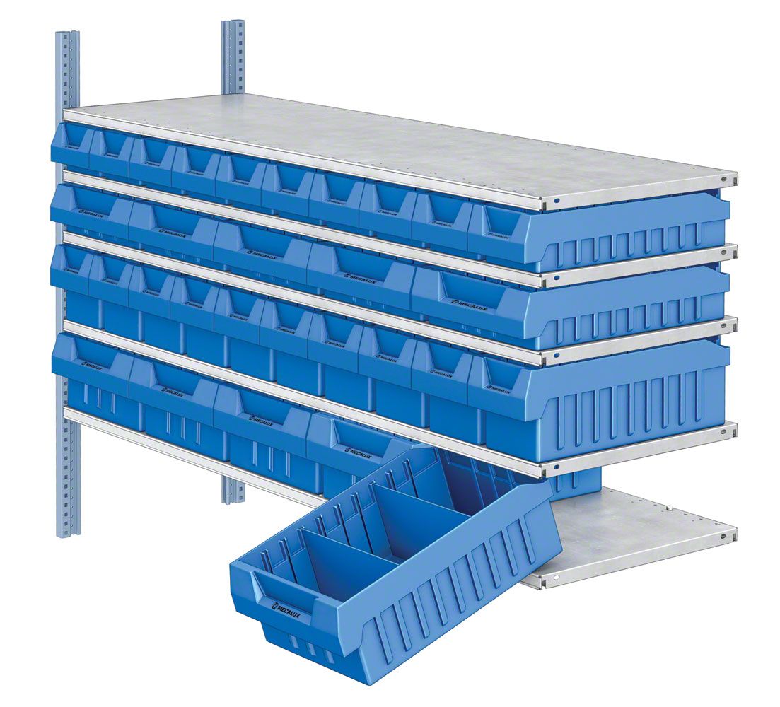 set de cajas plástico estantería M3