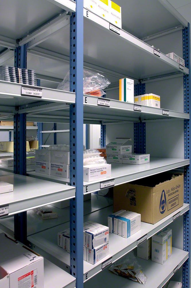 vista etiquetas magnéticas estantería ligera M3