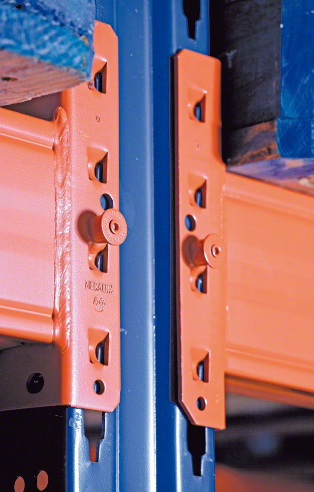 Sécurité Détail rayonnages longerons de palettes